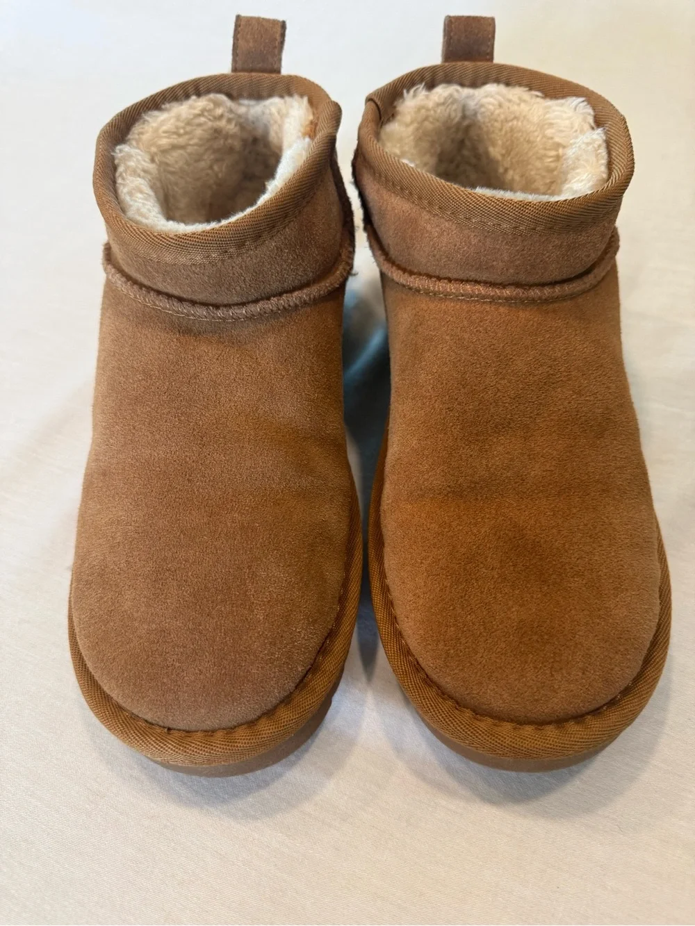 Aspen Chestnut Ultra Mini Faux Fur Lined Ankle Boots Size 7